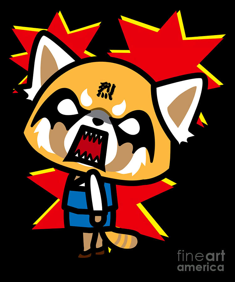 Anime Aggretsuko Angry Retsuko Retro Drawing by Fantasy Anime - Fine ...