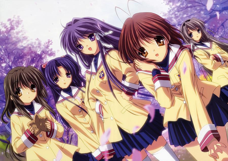 Anime Clannad Girl Nagisa Furukawa Kyou Fujibayashi Kotomi Ichinose Fuuko Ibuki Tomoyo Sakagami