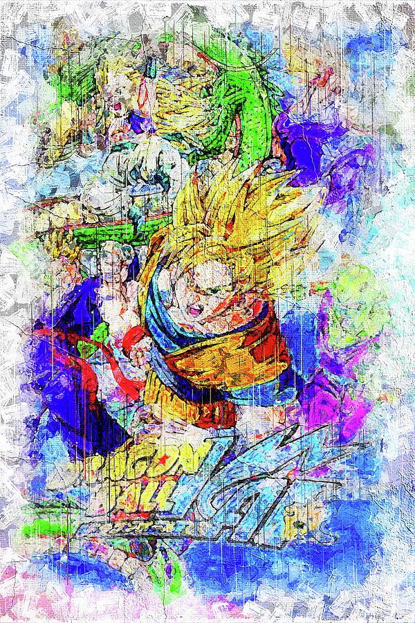 Anime Dragon Ball Z Kai Mixed Media by Franz Elvie - Fine Art America