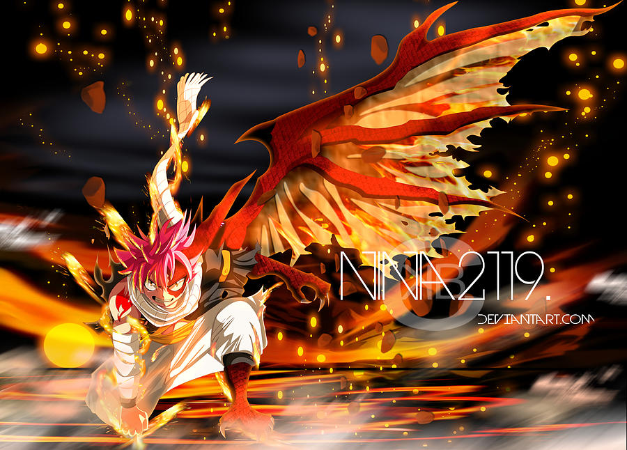 Anime Fairy Tail Natsu Dragneel Fire Scarf Digital Art By Hai Nguyen Art