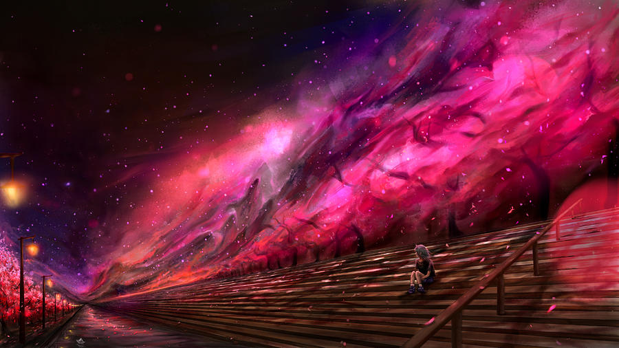 HD wallpaper: DarkTea Wang, sky, night, starry night, anime, galaxy,  digital art | Wallpaper Flare