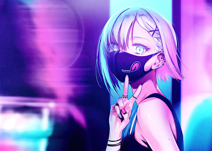 Anime Girl City Lights Neon Digital Art by Lac Lac - Fine Art America