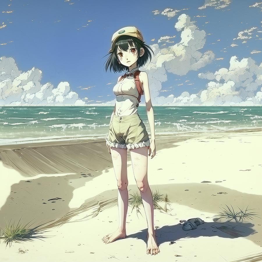 iPhoneXpapers - ai77-girl-beach-anime-dress-illust-art