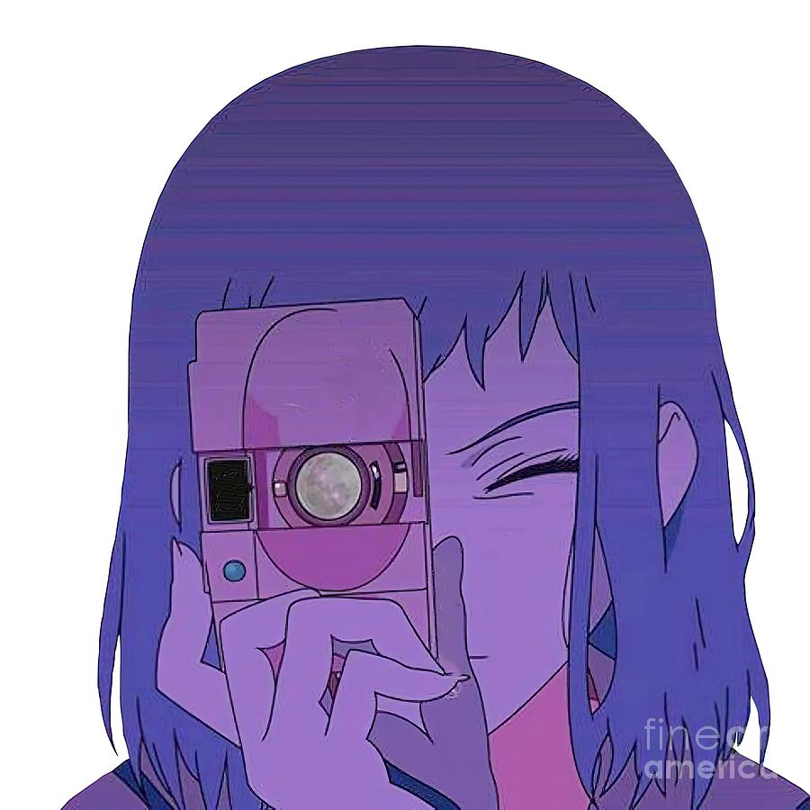 Anime girl with camera Painting by Gordon Chapman - Fine Art America