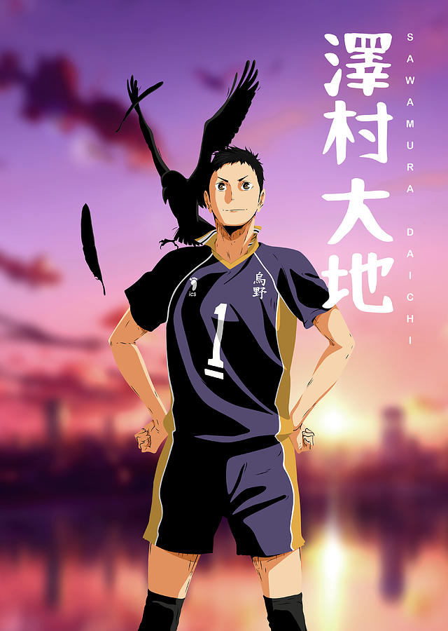 Anime Haikyuu Sawamura Daichi Karasuno High Crow Sunset Digital Art By Team Awesome 8675