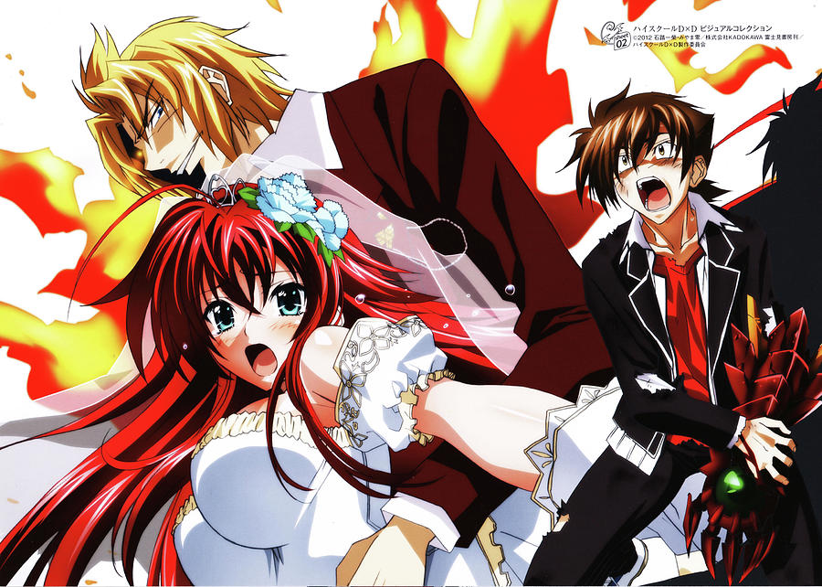 Anime High School Dxd Rias Gremory Issei Hyoudou Riser Phenex Ddraig Digital Art By Daisy Tran