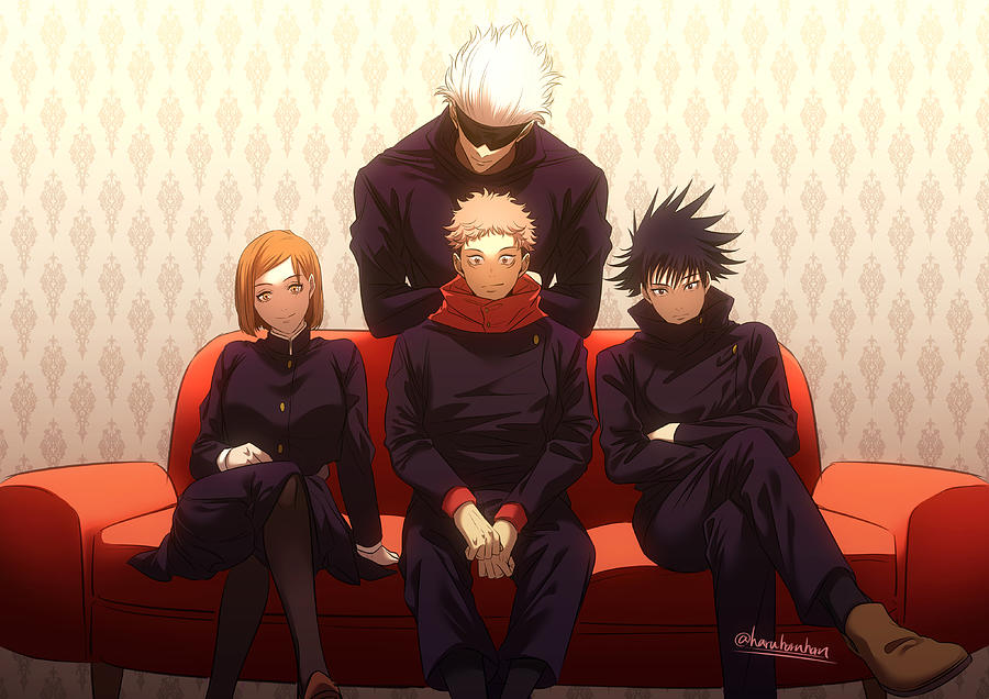 Anime Jujutsu Kaisen Megumi Fushiguro Yuji Itadori Nobara Kugisaki ...