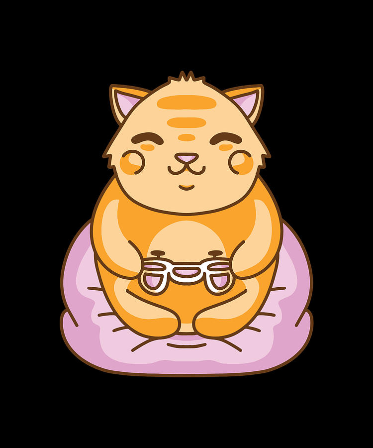 funny anime cat sticker, orange background AI Generated 23035456 Stock  Photo at Vecteezy