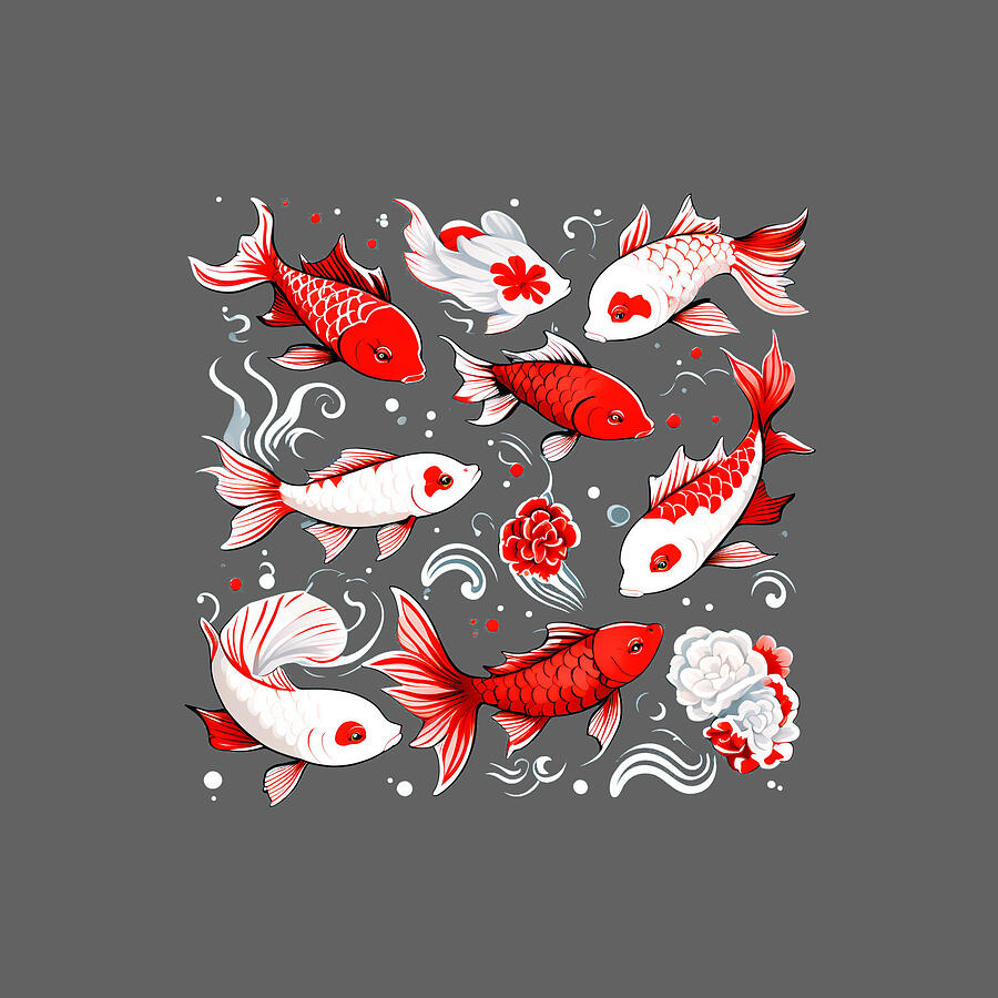 Pattern Digital Art - Anime Koi Fish #19 by Tom Museum