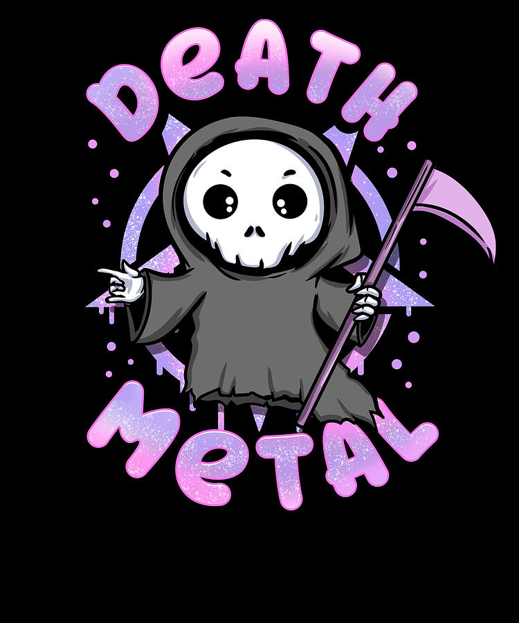 Anime Manga kawaii Death Metal Reaper T-Shirt - Baphomet - Sticker |  TeePublic