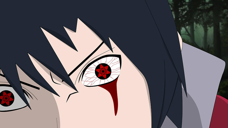 Anime Naruto Blood Sharingan Sasuke Uchiha Akatsuki Digital Art by Tom ...