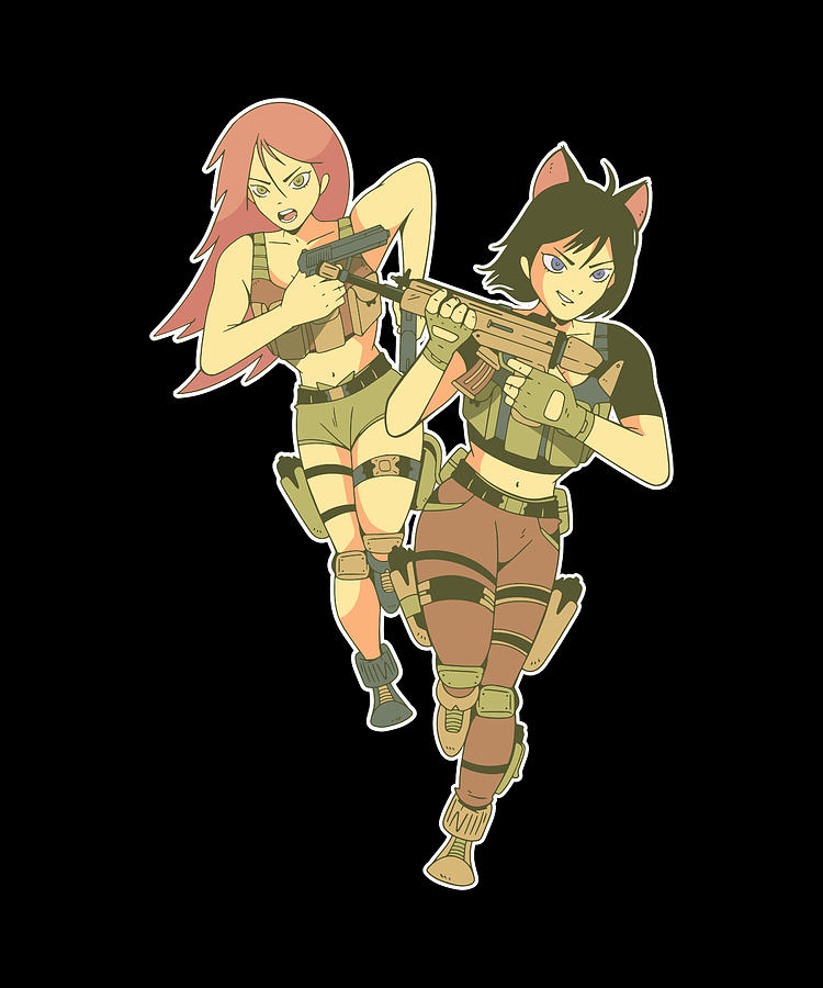 Anime Soldier Girls Otaku Japan Gift Digital Art by Qwerty Designs - Pixels