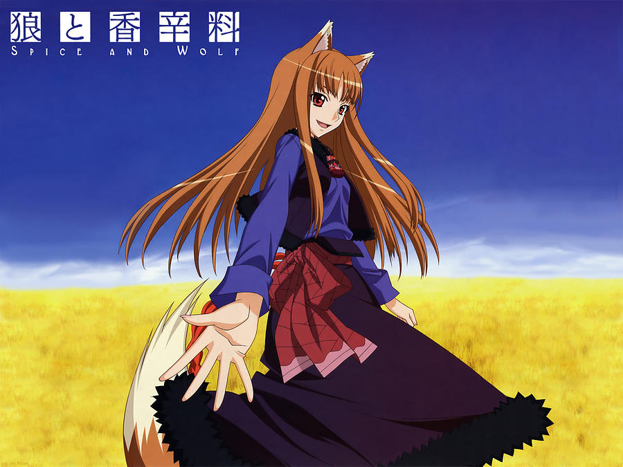 Anime Spice and Wolf Holo Girl Brown Hair Long Hair Animal Ears Red ...