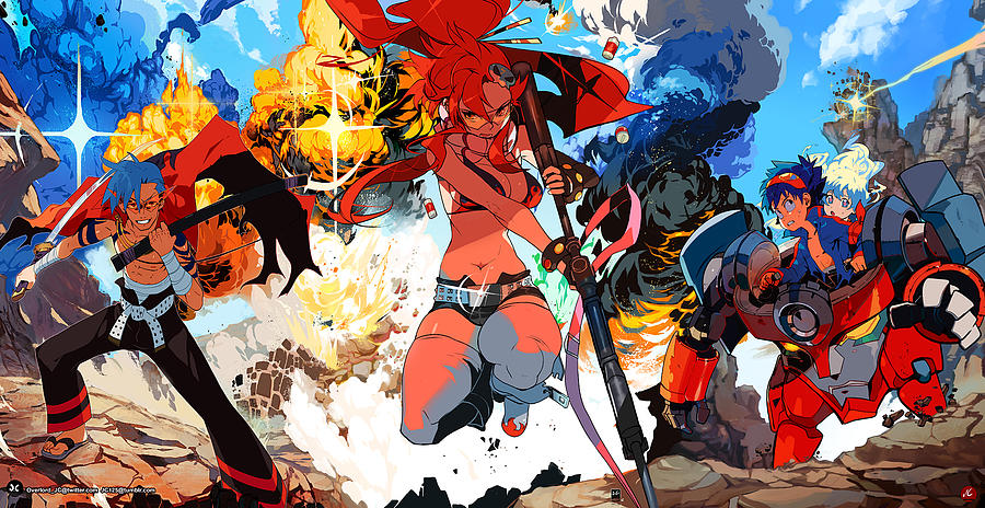 Anime Tengen Toppa Gurren Lagann Yoko Littner Kamina Simon Nia Teppelin