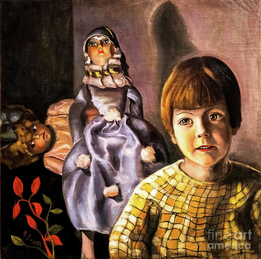 Anita and the Dolls by Angeles Santos 1929 Painting by Angeles Santos