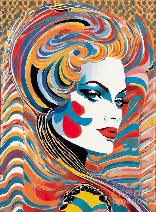 Anita Ekberg abstract portrait Digital Art by Movie World Posters