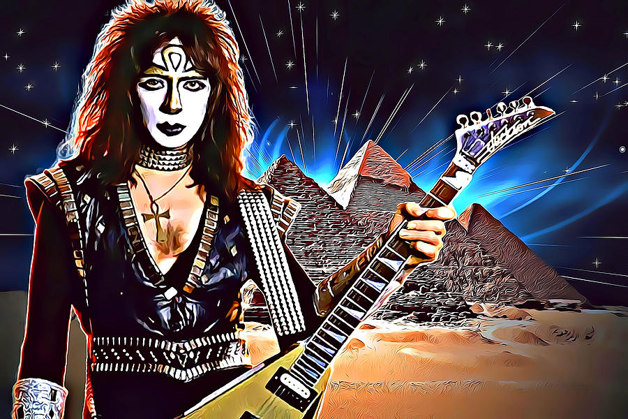 Kiss Rock Band Vinnie Vincent Art Ankh Warrior Digital Art by The Rocker