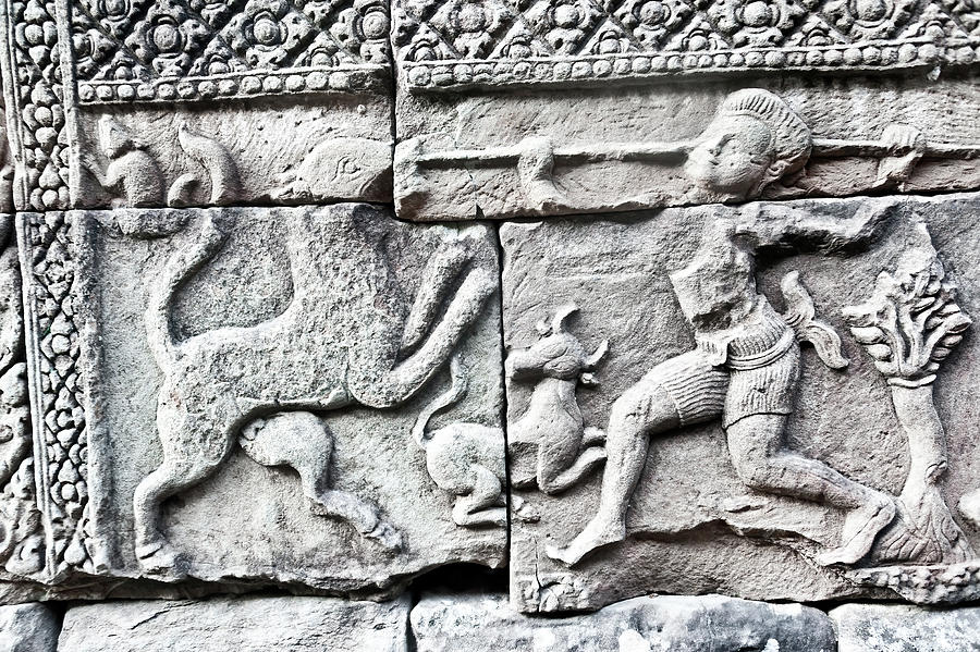 Ankor Wat temple Fresco. Cambodia Photograph by Lie Yim