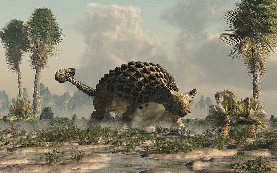 Ankylosaurus in a Wetland Digital Art by Daniel Eskridge