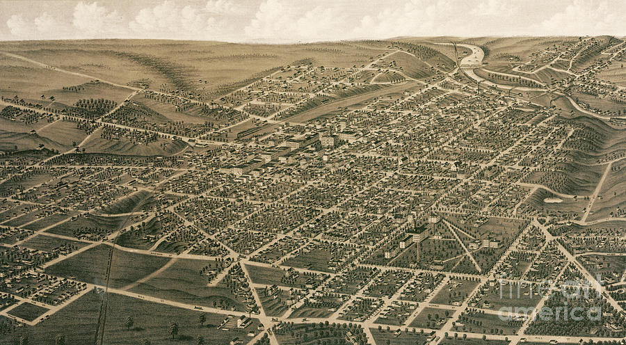 Ann Arbor, Michigan, 1880 Drawing by Albert Ruger