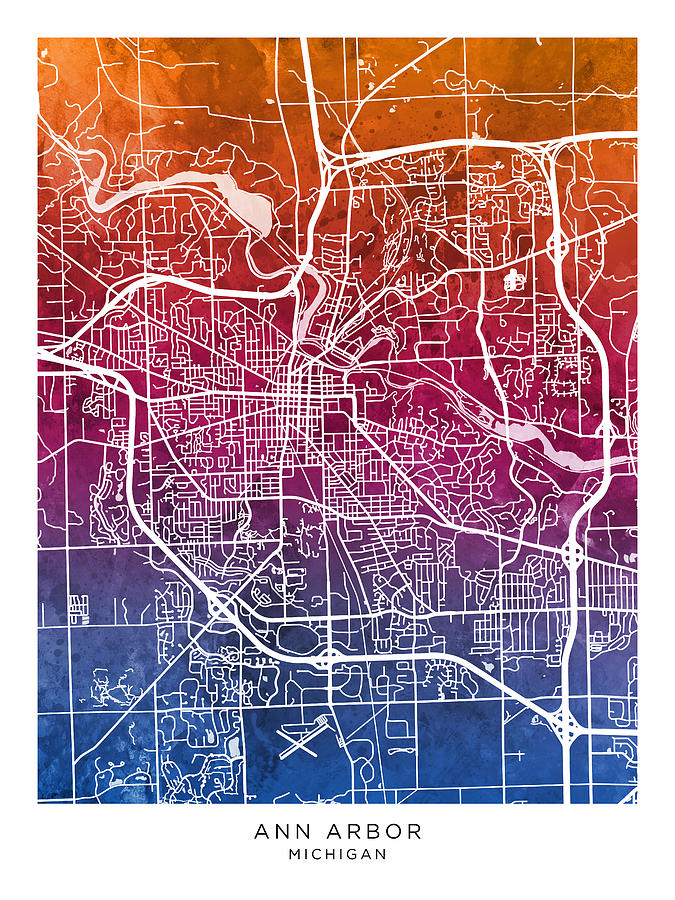 City Street Map Ann Arbor MI