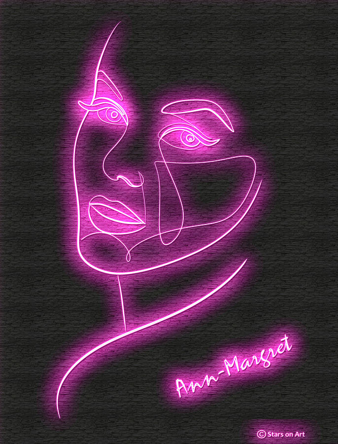 Ann-Margret neon porttrait Digital Art by Movie World Posters