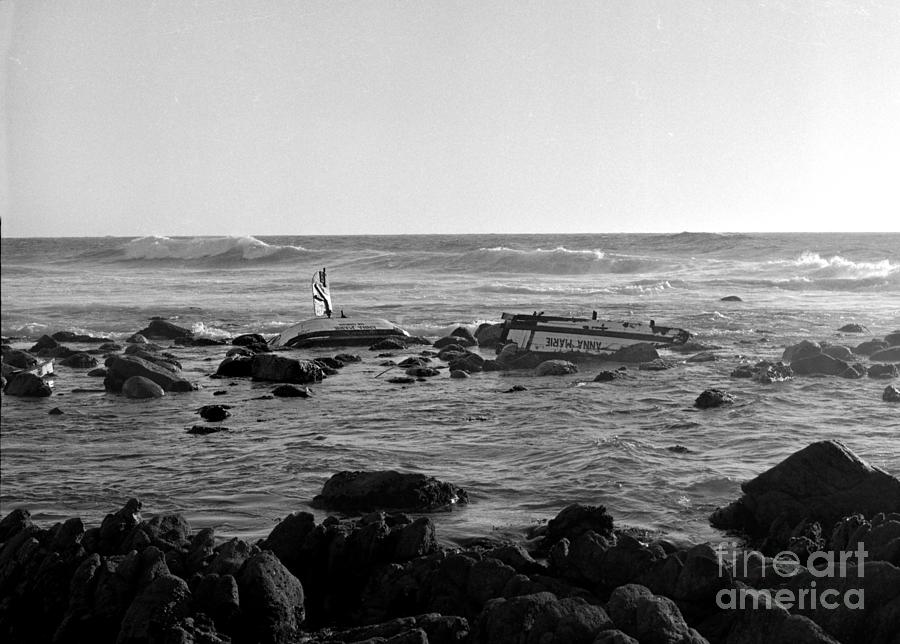 San Francisco Photograph -  Anna Marie  on the rocks at Point Pinos, April 16,1974 by Monterey County Historical Society