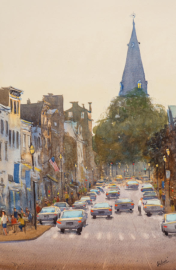 Annapolis Main Street Painting by Tesh Parekh