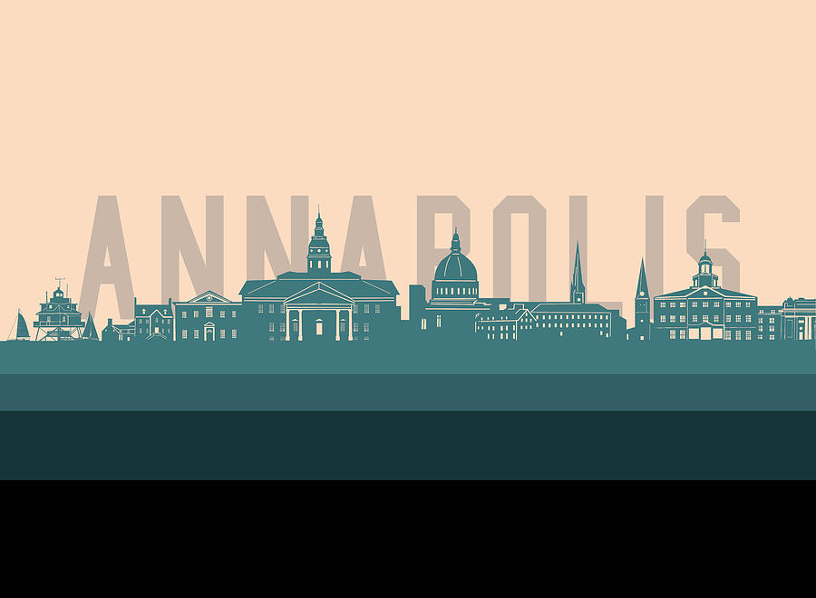 Annapolis Skyline Retro 1 Digital Art