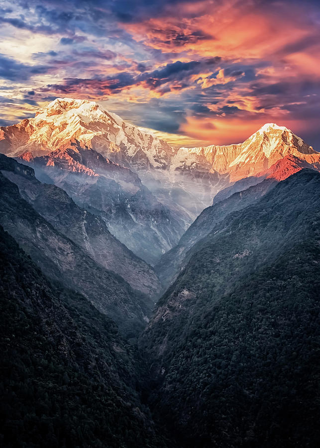 Nature Photograph - Annapurna Range by Manjik Pictures