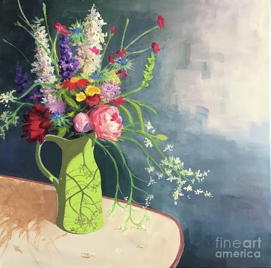 Annas Flowers Painting by Anne Marie Brown