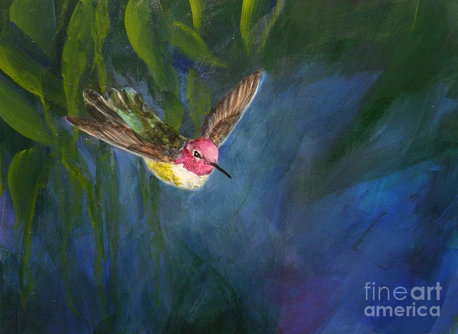 Hummingbirds Painting - Annas Twilight by Sue Betanzos