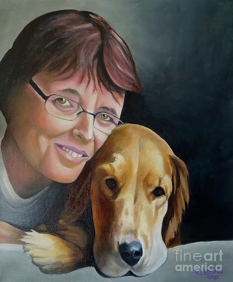 Golden Retriever Painting - Anne and Laddie by Suzanne Leonard