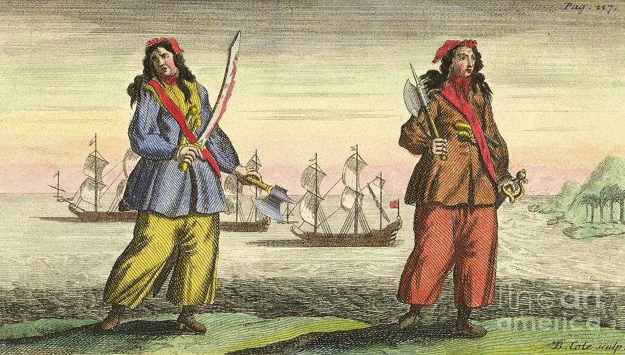 Anne Bonny and Mary Read Drawing by NYPL Science Source