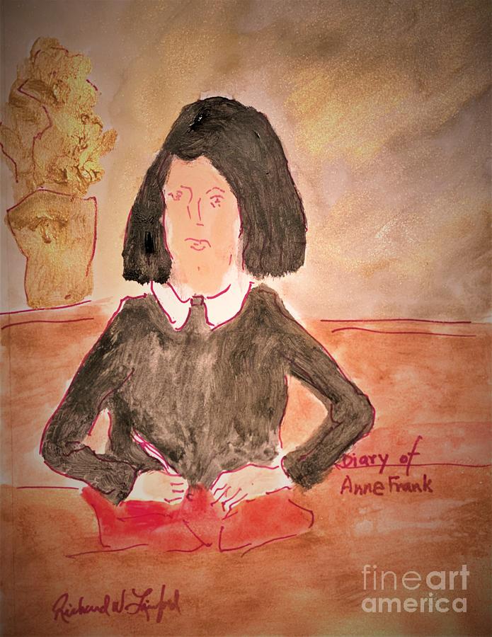 Anne Frank diary Painting by Richard W Linford