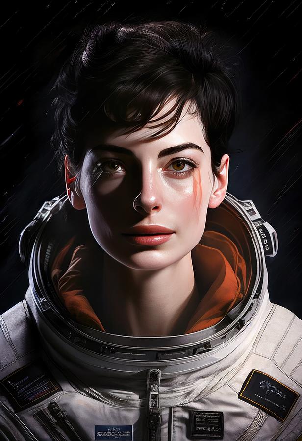 Interstellar Painting - Anne Hathaway as Brand No.2 by My Head Cinema