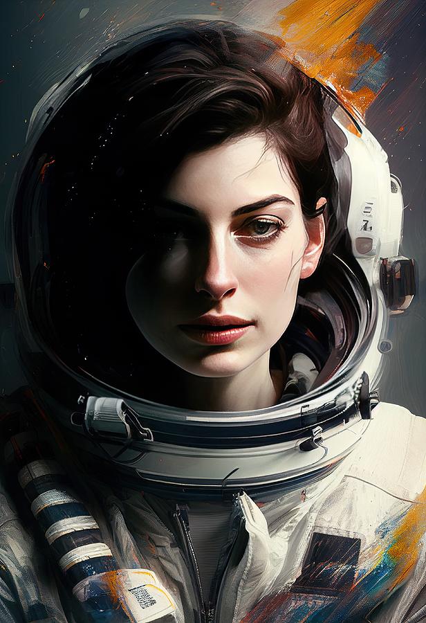Interstellar Painting - Anne Hathaway as Brand No.4 by My Head Cinema