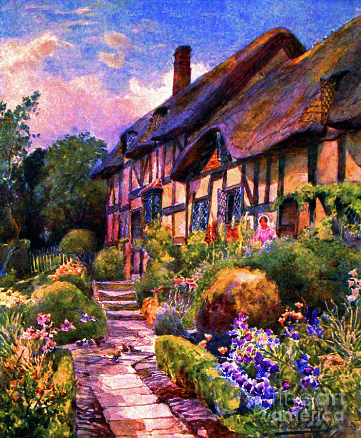 Anne Hathaway's Cottage - Whitehead, F. Modified Digital Art by Julien ...