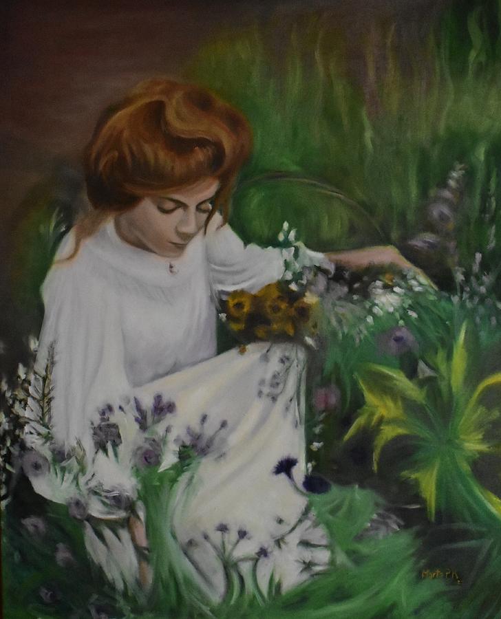 Anne Of Green Gables With Wildflowers Painting