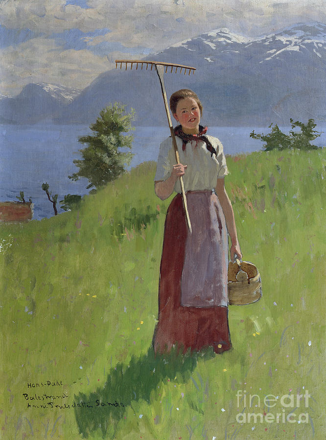 Anne Trulsdatter Sande, Balestrand,  Painting by O Vaering by Hans Dahl