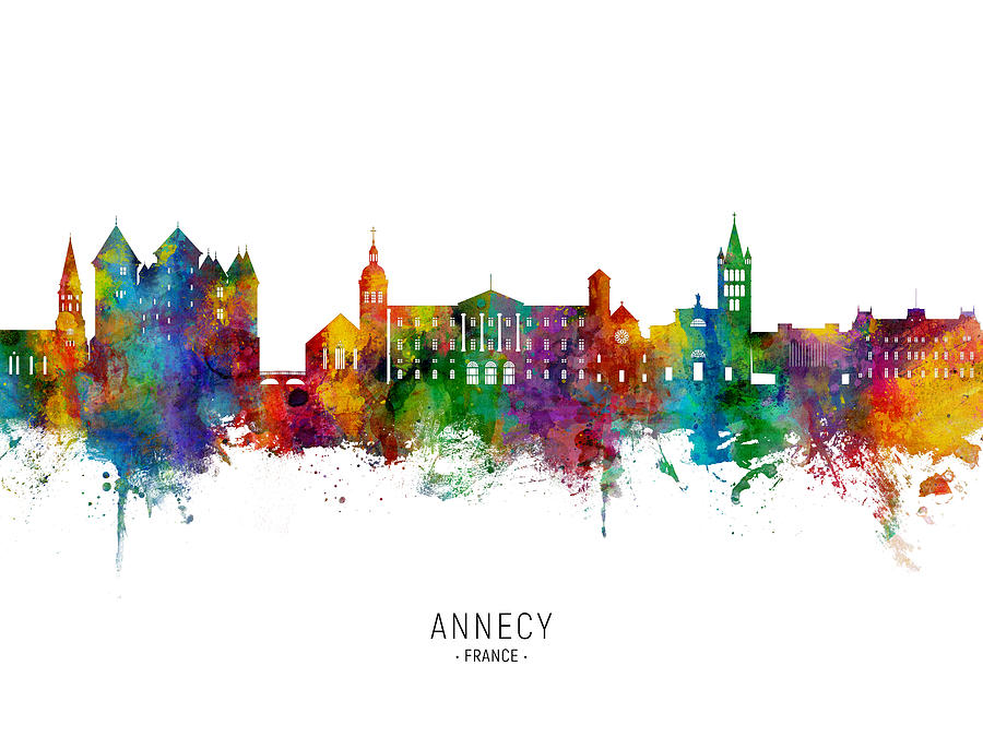 Annecy France Skyline #24 Digital Art by Michael Tompsett