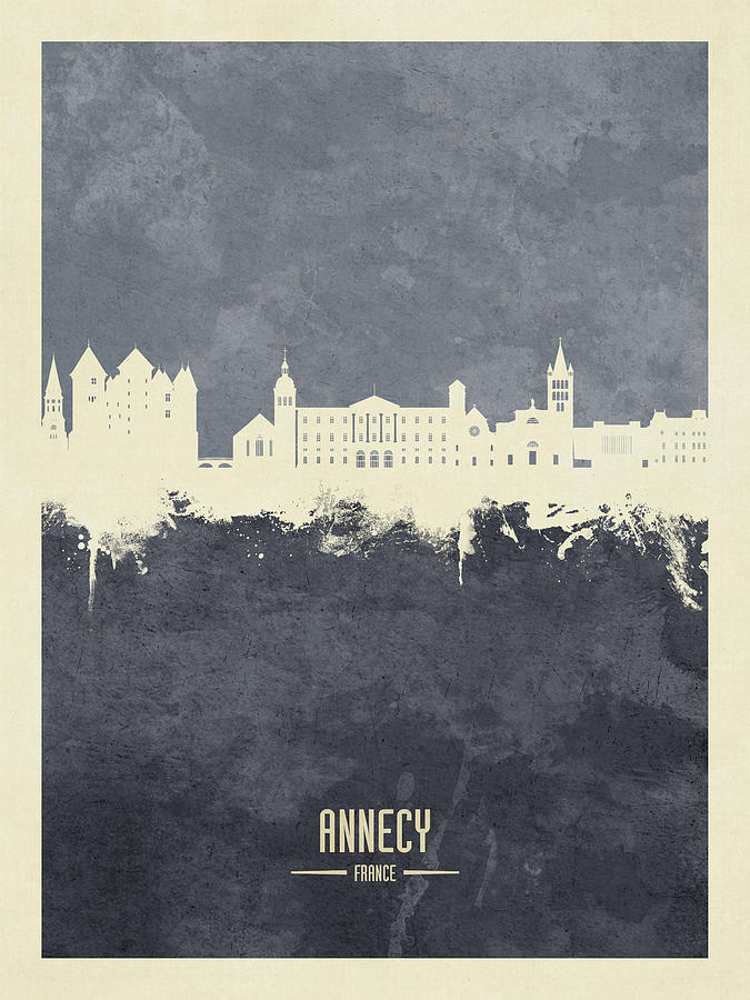 Annecy France Skyline #56 Digital Art by Michael Tompsett