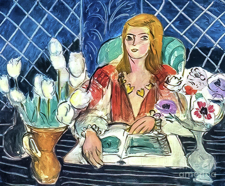 Annelies White Tulips and Anemones by Henri Matisse 1944 Painting by Henri Matisse