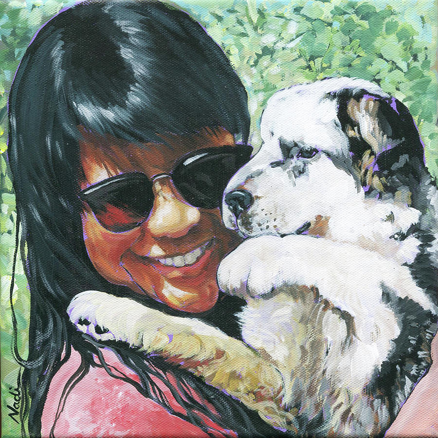 Annie and Buddy Painting by Nadi Spencer