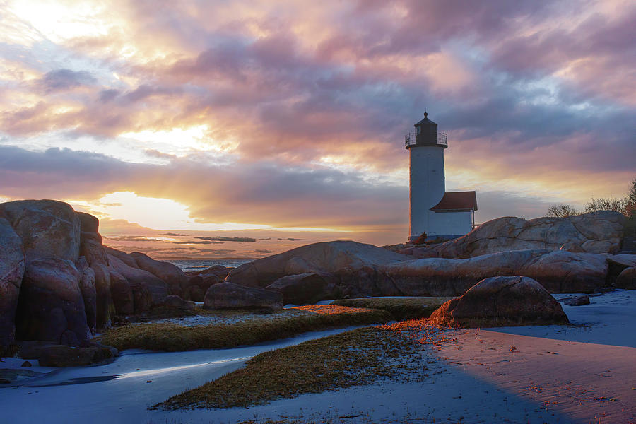 Annisquam Lighthouse Sunset  Photograph by Jeff Folger