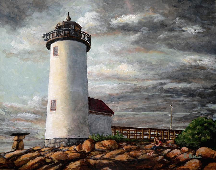 Annisquam Storm clouds Painting by Eileen Patten Oliver