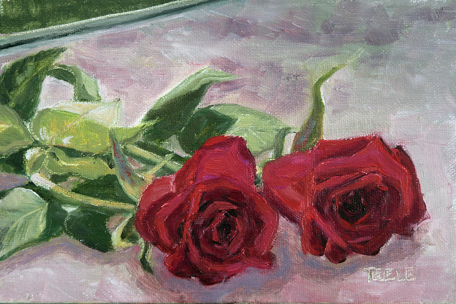 Anniversary Roses Painting by Trina Teele
