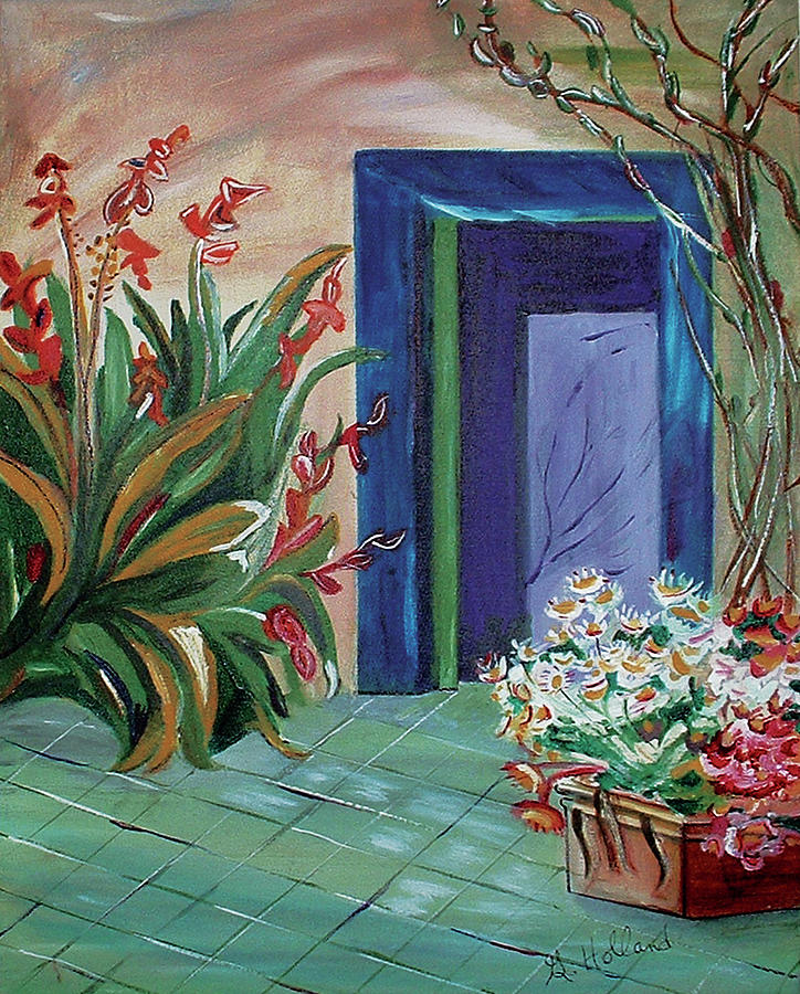 Blue door Painting by Genevieve Holland