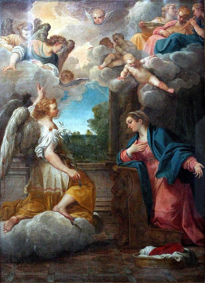 Annunciation Painting by Agostino Carracci | Fine Art America