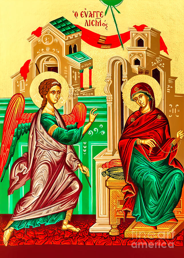 Annunciation in Red and Green Photograph by Munir Alawi